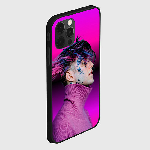 Чехол iPhone 12 Pro Lil Peep фиолетовый лук / 3D-Черный – фото 2
