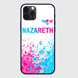 Чехол для iPhone 12 Pro Nazareth neon gradient style посередине, цвет: 3D-черный