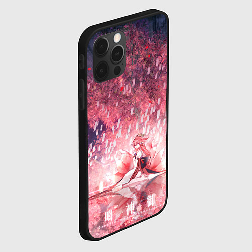 Чехол iPhone 12 Pro Genshin Impact Яэ Мико / 3D-Черный – фото 2