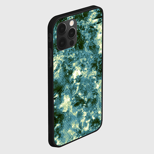 Чехол iPhone 12 Pro Абстракция - ocean in grunge style / 3D-Черный – фото 2