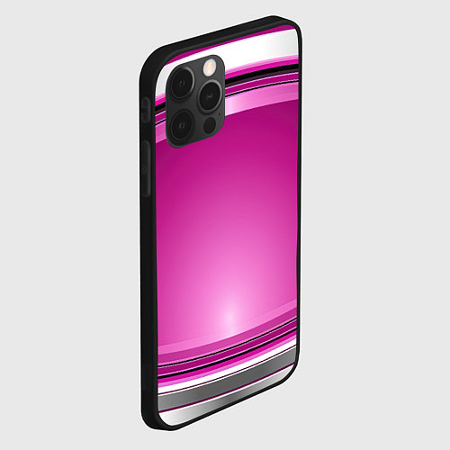 Чехол iPhone 12 Pro Розовый выпуклый фон / 3D-Черный – фото 2