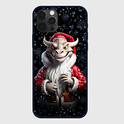 Чехол для iPhone 12 Pro Santa dragon, цвет: 3D-черный