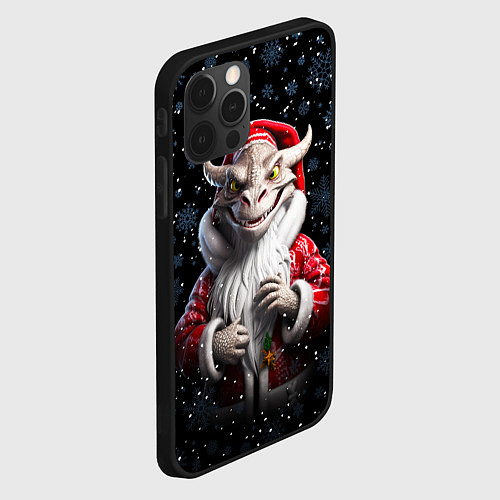 Чехол iPhone 12 Pro Santa dragon / 3D-Черный – фото 2