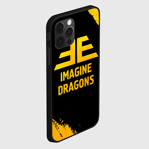 Чехол iPhone 12 Pro Imagine Dragons - gold gradient / 3D-Черный – фото 2
