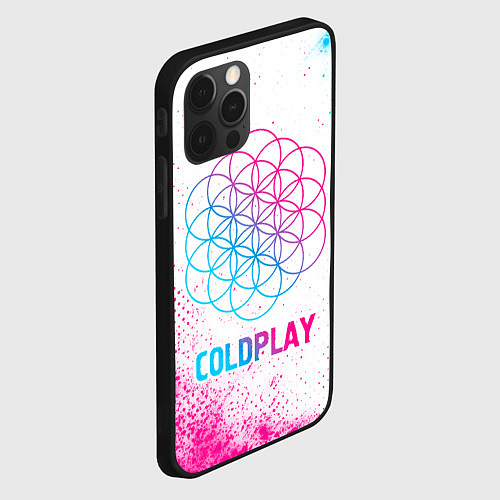 Чехол iPhone 12 Pro Coldplay neon gradient style / 3D-Черный – фото 2