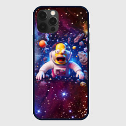 Чехол для iPhone 12 Pro Homer Simpson in space - ai art, цвет: 3D-черный