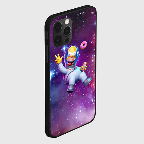 Чехол iPhone 12 Pro Homer Simpson in space - ai art / 3D-Черный – фото 2