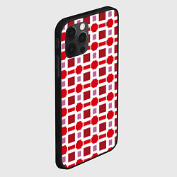 Чехол для iPhone 12 Pro Красные кирпичики и белые полосы, цвет: 3D-черный — фото 2