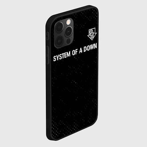 Чехол iPhone 12 Pro System of a Down glitch на темном фоне посередине / 3D-Черный – фото 2