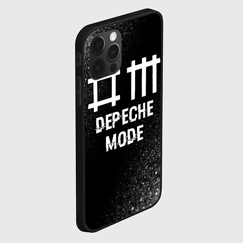 Чехол iPhone 12 Pro Depeche Mode glitch на темном фоне / 3D-Черный – фото 2