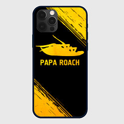 Чехол для iPhone 12 Pro Papa Roach - gold gradient, цвет: 3D-черный