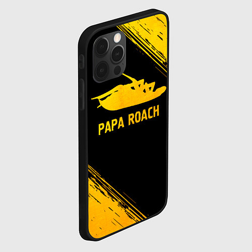 Чехол iPhone 12 Pro Papa Roach - gold gradient / 3D-Черный – фото 2