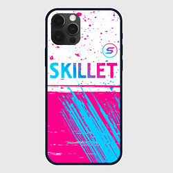 Чехол для iPhone 12 Pro Skillet neon gradient style посередине, цвет: 3D-черный