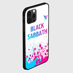 Чехол для iPhone 12 Pro Black Sabbath neon gradient style посередине, цвет: 3D-черный — фото 2