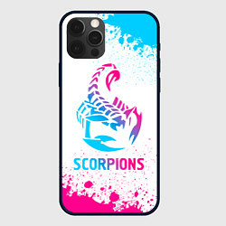 Чехол для iPhone 12 Pro Scorpions neon gradient style, цвет: 3D-черный