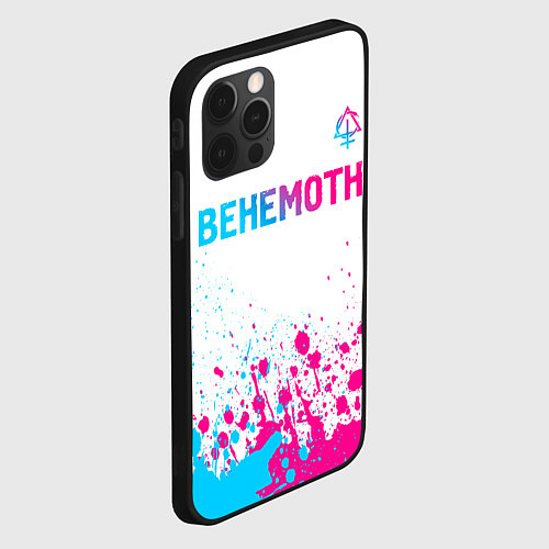 Чехол iPhone 12 Pro Behemoth neon gradient style посередине / 3D-Черный – фото 2