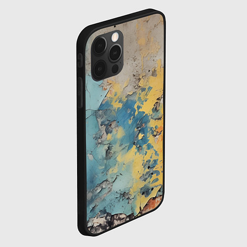 Чехол iPhone 12 Pro Гранжевая стена с краской / 3D-Черный – фото 2