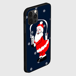 Чехол для iPhone 12 Pro Санта клаус наливает молоко, цвет: 3D-черный — фото 2