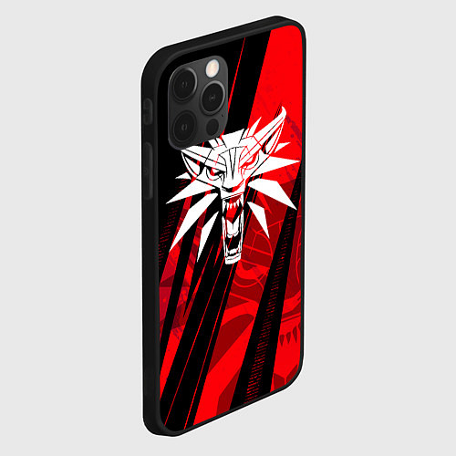 Чехол iPhone 12 Pro The witcher - red sport / 3D-Черный – фото 2