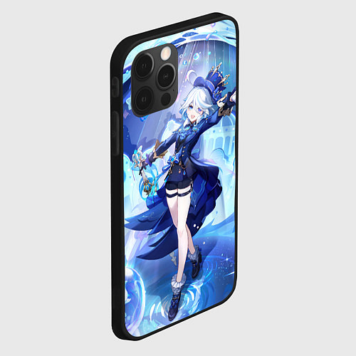 Чехол iPhone 12 Pro Genshin Impact Furina / 3D-Черный – фото 2