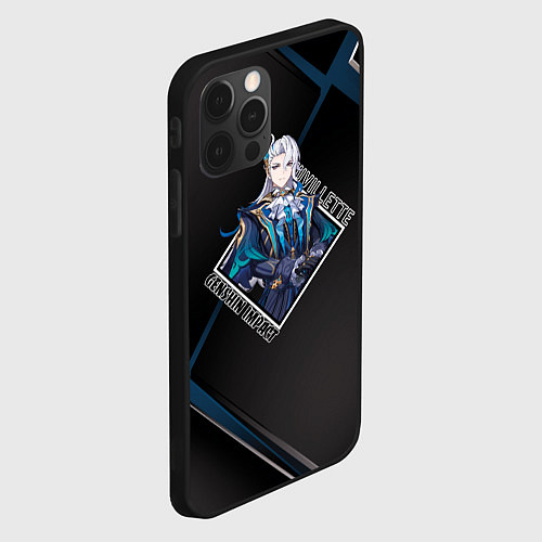 Чехол iPhone 12 Pro Нёвиллет в ромбе / 3D-Черный – фото 2