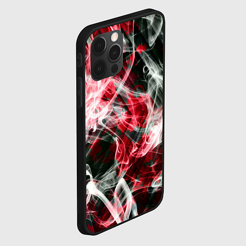 Чехол iPhone 12 Pro Серые узоры дым / 3D-Черный – фото 2