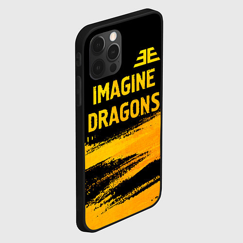 Чехол iPhone 12 Pro Imagine Dragons - gold gradient посередине / 3D-Черный – фото 2