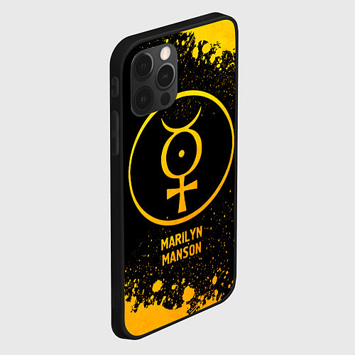 Чехол iPhone 12 Pro Marilyn Manson - gold gradient / 3D-Черный – фото 2