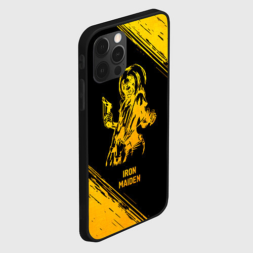 Чехол iPhone 12 Pro Iron Maiden - gold gradient / 3D-Черный – фото 2