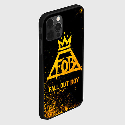 Чехол iPhone 12 Pro Fall Out Boy - gold gradient / 3D-Черный – фото 2