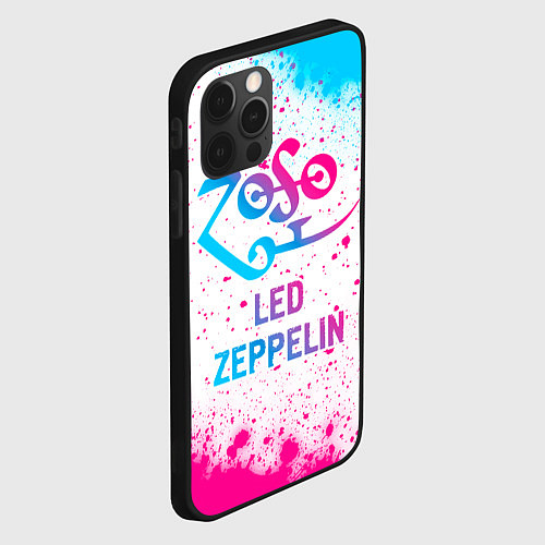 Чехол iPhone 12 Pro Led Zeppelin neon gradient style / 3D-Черный – фото 2