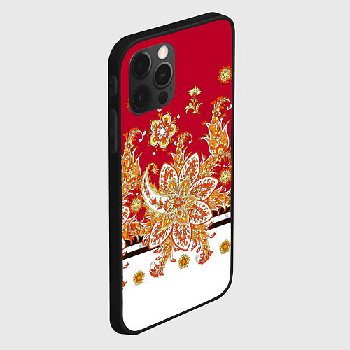 Чехол iPhone 12 Pro Сказочный цветочный узор / 3D-Черный – фото 2