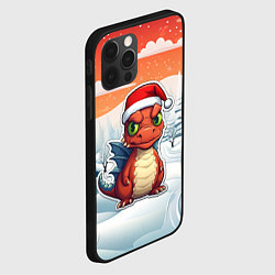 Чехол для iPhone 12 Pro Маленький новогодний милый дракоша 2024, цвет: 3D-черный — фото 2