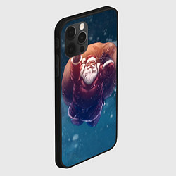Чехол для iPhone 12 Pro Летящий Санта, цвет: 3D-черный — фото 2