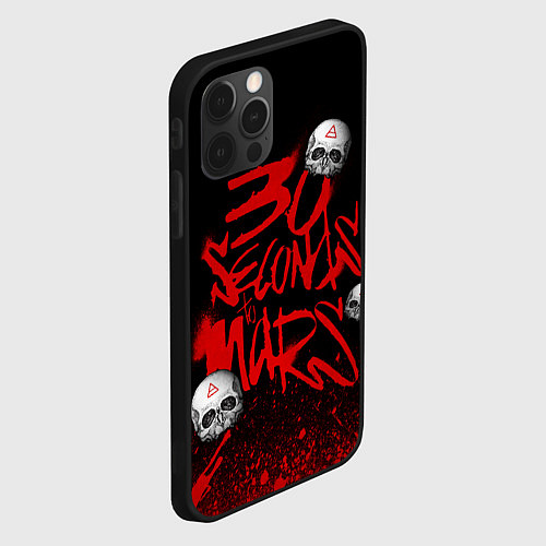 Чехол iPhone 12 Pro Thirty seconds to mars skulls / 3D-Черный – фото 2