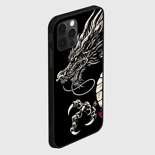 Чехол iPhone 12 Pro Japanese dragon - irezumi - art / 3D-Черный – фото 2