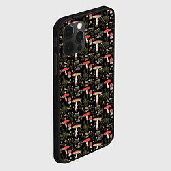 Чехол для iPhone 12 Pro Goblincore - мухоморы, цвет: 3D-черный — фото 2