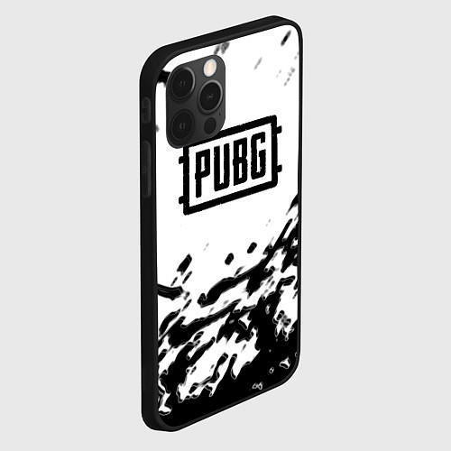 Чехол iPhone 12 Pro PUBG black color splash game / 3D-Черный – фото 2