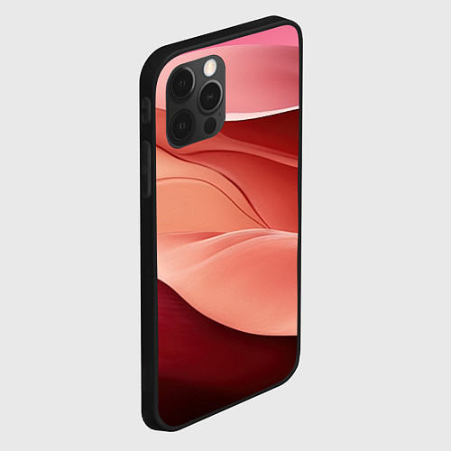 Чехол iPhone 12 Pro Нежная персиковая абстракция / 3D-Черный – фото 2