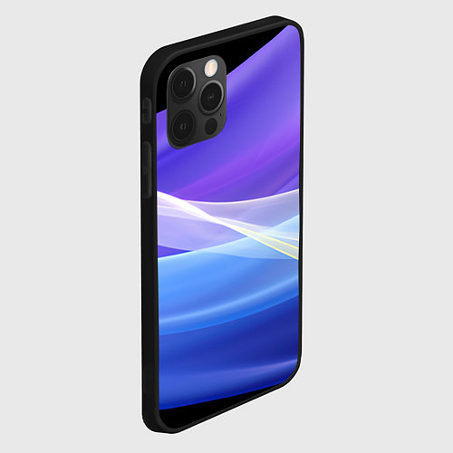Чехол iPhone 12 Pro Фиолетовая и голубая абстракция / 3D-Черный – фото 2