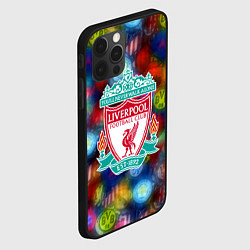 Чехол для iPhone 12 Pro Liverpool все logo неон, цвет: 3D-черный — фото 2