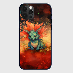 Чехол для iPhone 12 Pro Дракон на фоне салютов, цвет: 3D-черный