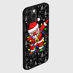 Чехол для iPhone 12 Pro Санта Клаус с гирляндой, цвет: 3D-черный — фото 2