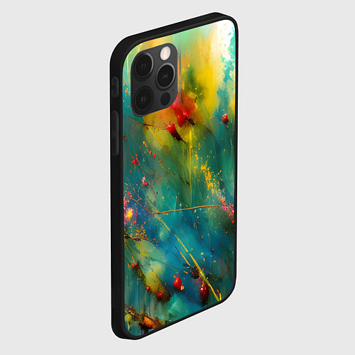 Чехол iPhone 12 Pro Абстрактные мазки краски / 3D-Черный – фото 2
