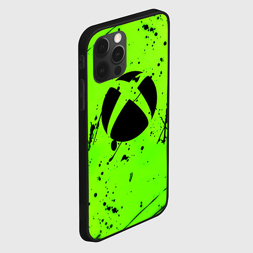 Чехол iPhone 12 Pro Xbox кислотный стиль / 3D-Черный – фото 2