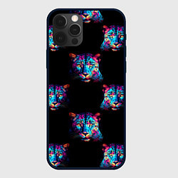 Чехол для iPhone 12 Pro Паттерн с леопардами, цвет: 3D-черный
