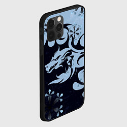 Чехол для iPhone 12 Pro Дракон со снежинками, цвет: 3D-черный — фото 2
