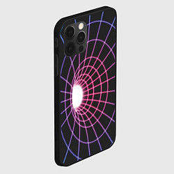 Чехол для iPhone 12 Pro Искаженный неоновый каркас, цвет: 3D-черный — фото 2