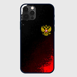 Чехол для iPhone 12 Pro Герб РФ краски империи, цвет: 3D-черный