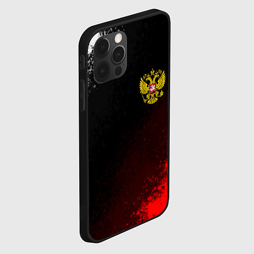 Чехол iPhone 12 Pro Герб РФ краски империи / 3D-Черный – фото 2